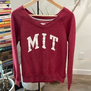 MIT red v neck sweatshirt  size m
